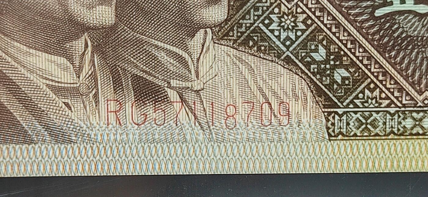 周日纸币拍场 🔥🔥🔥八标货🔥🔥🔥钱坤评级8001……内无一、倒七巧、纤丝、趣味码、强级黄金甲、东南星、趣味币、O版，题材多多。RG57118709，八标货，编码数字上下跳舞，之前上拍的是普通黄金甲，这张是强级黄金甲！绝对的标王级别，稀有程度可想而知！！