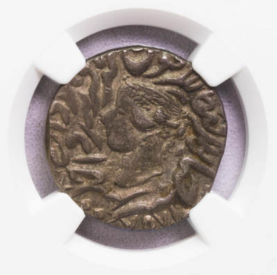 NGC-AU55 1858印度巴拉图布尔小维一卢比银币 季军老包浆 - NGC-AU55 1858印度巴拉图布尔小维一卢比银币 季军老包浆