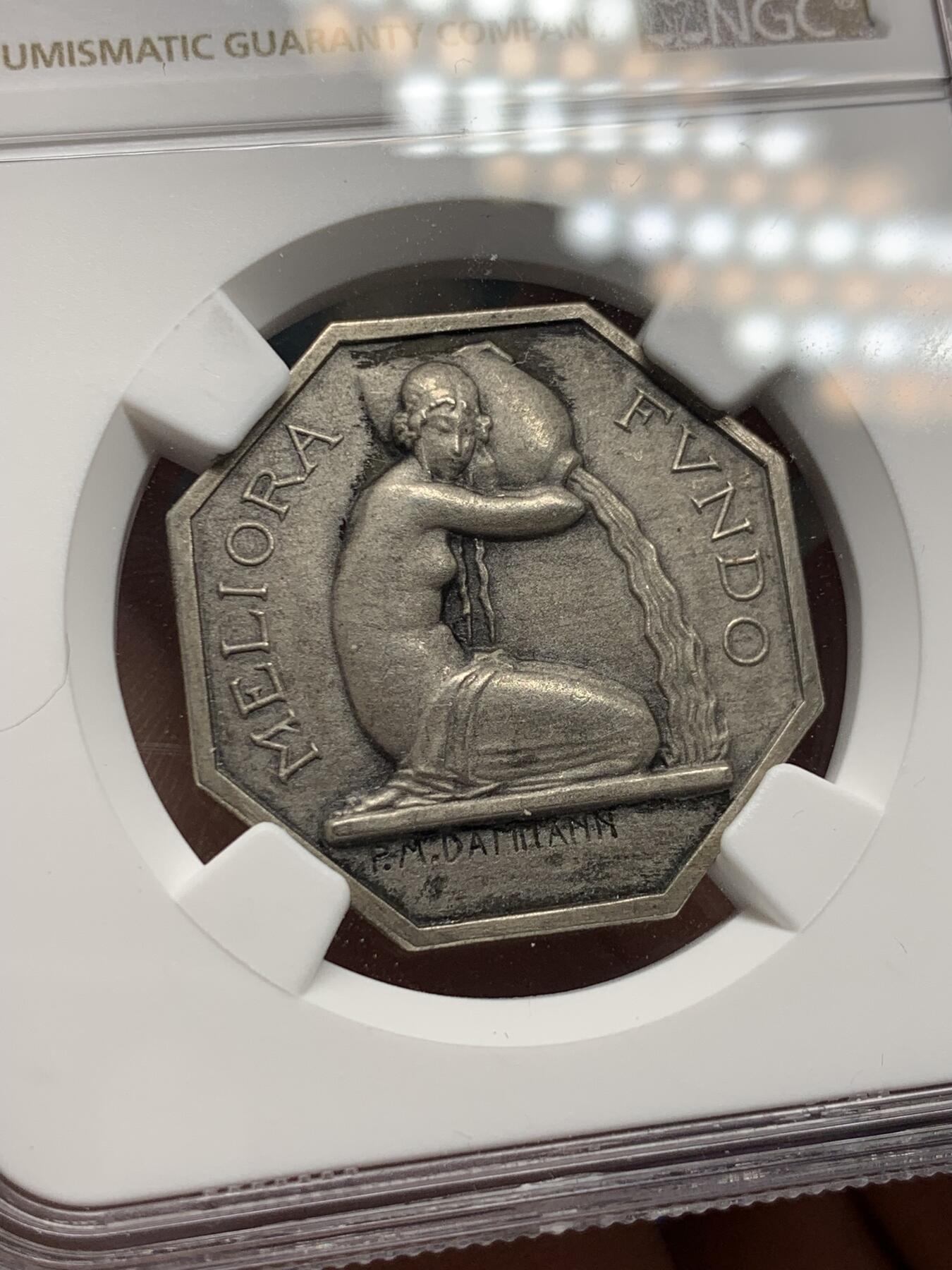 《竞宝斋》第286场-周六， 周日，周一 3场连拍 （全场包邮） NGC MS64 法国巴黎公证委员会八角银质代币