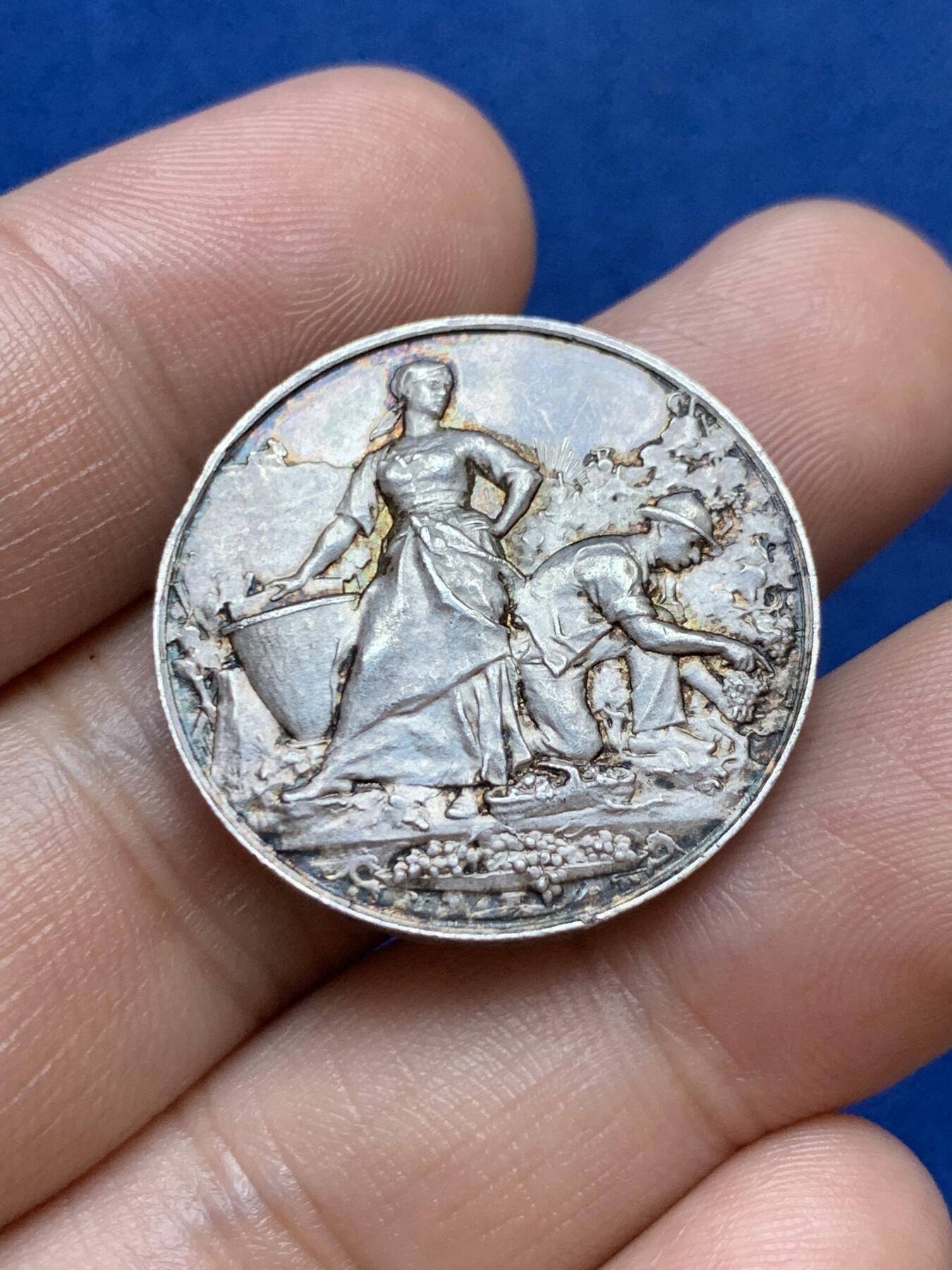 《竞宝斋》第286场-周六， 周日，周一 3场连拍 （全场包邮） 法国塞纳与瓦兹贸易商会圆型银代币 ARGENT950/1000边铭 28mm 10.3g