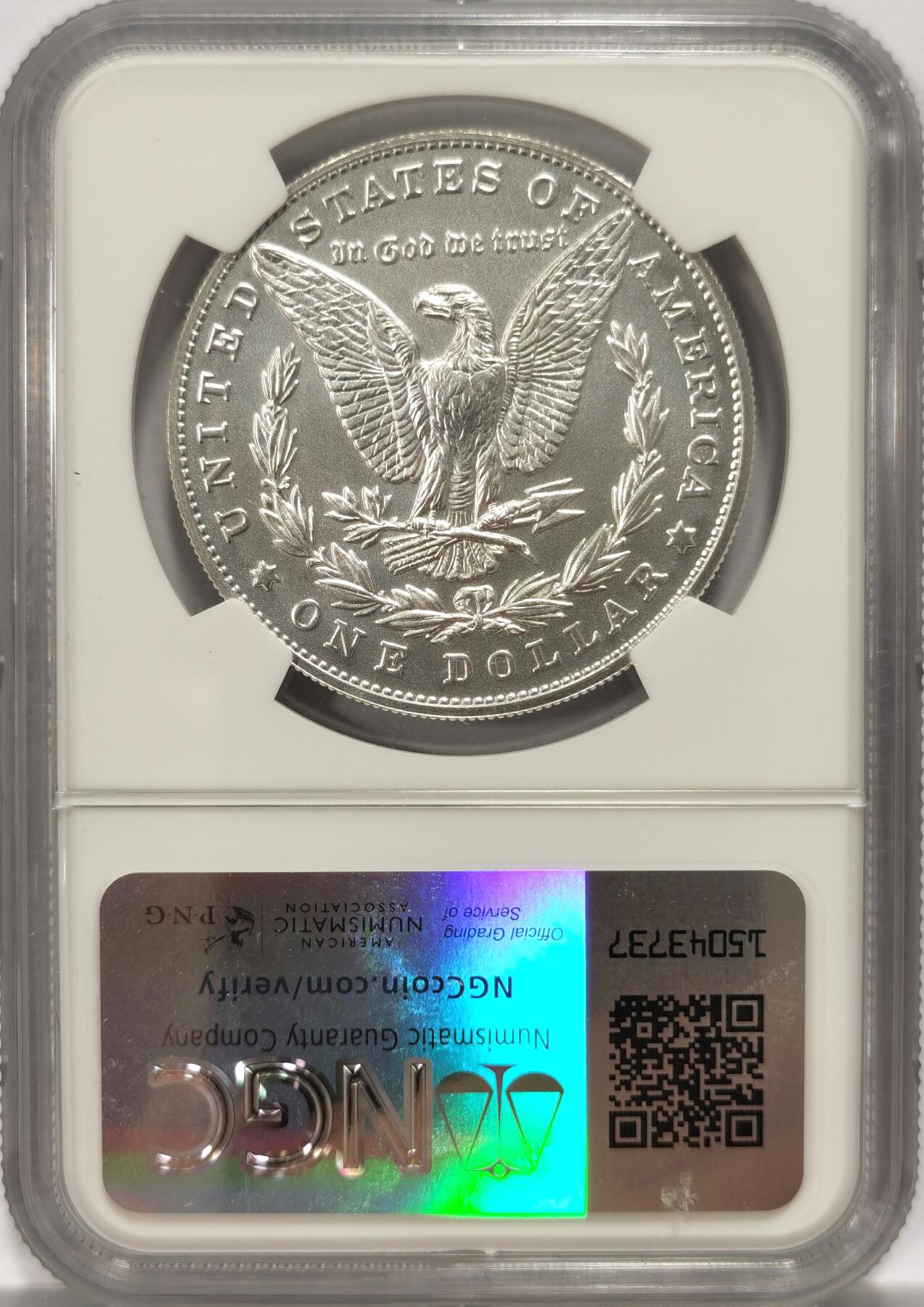 博洋堂世界钱币拍卖第084期（全场包邮） 美国2023年摩根银元NGC-MS70，直径38.1mm，重26.7克，999银。币面清爽干净又漂亮，打制精美，状态一流，冠军分