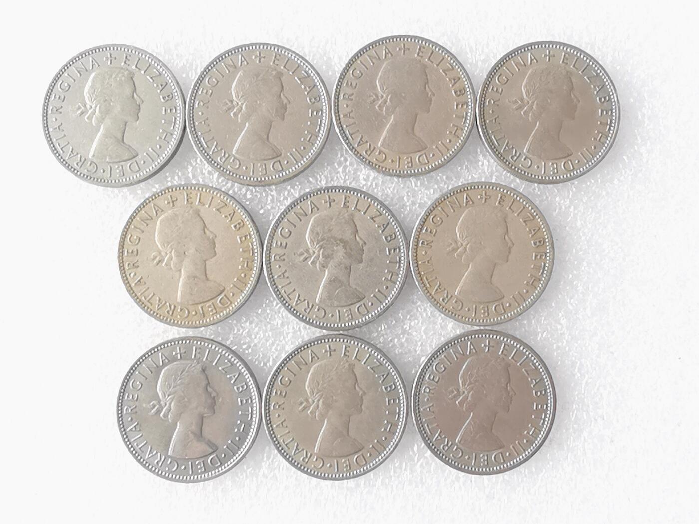 第一海外回流一元起拍收藏 散币专场 第101期 英国2先令硬币 10枚