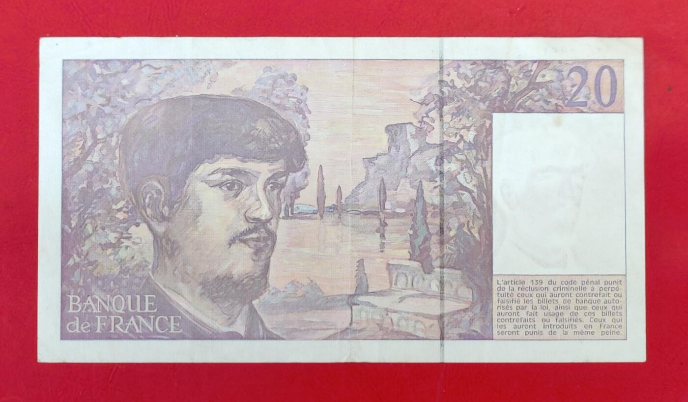 欧洲法国 20法郎 1990年版 德彪西非全新 品如图