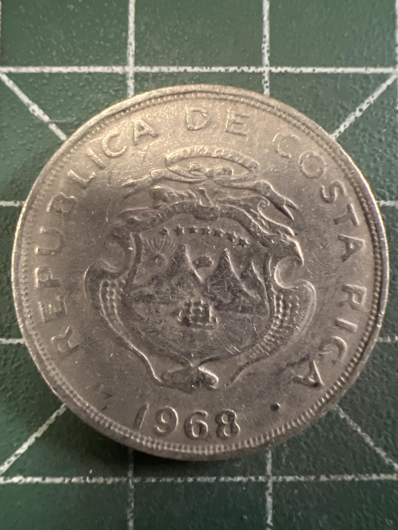 第667期 硬币专场 （无押金，捡漏，全场50包邮，偏远地区除外，接收代拍业务，本店十天发一次货） 哥斯达黎加50分 1968年