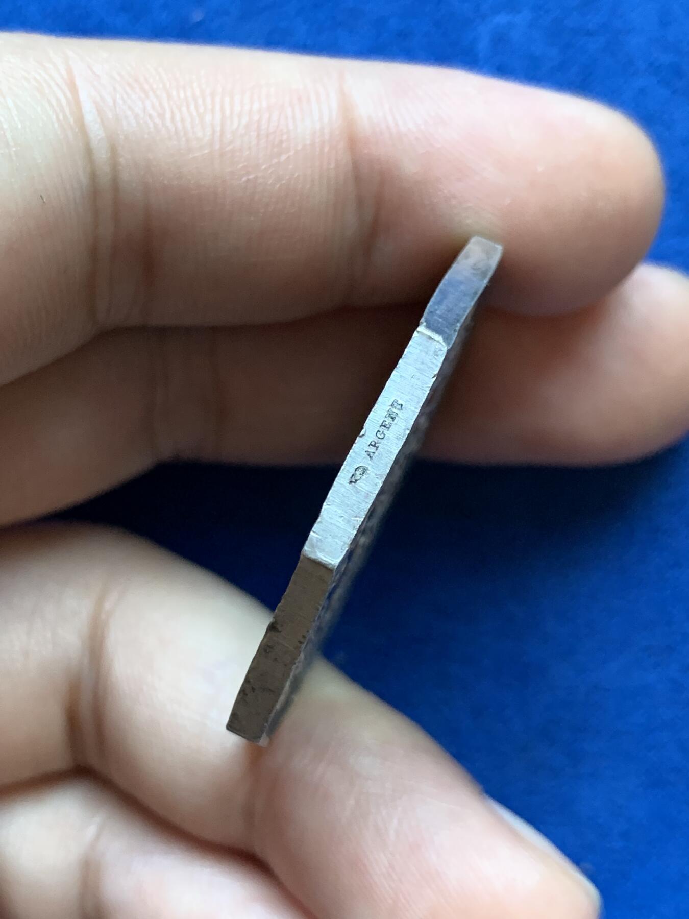 《竞宝斋》第286场-周六， 周日，周一 3场连拍 （全场包邮） 法国1843火灾保险公司雄鹰八角银质代币 丰饶角银标 36.5mm 21.69克