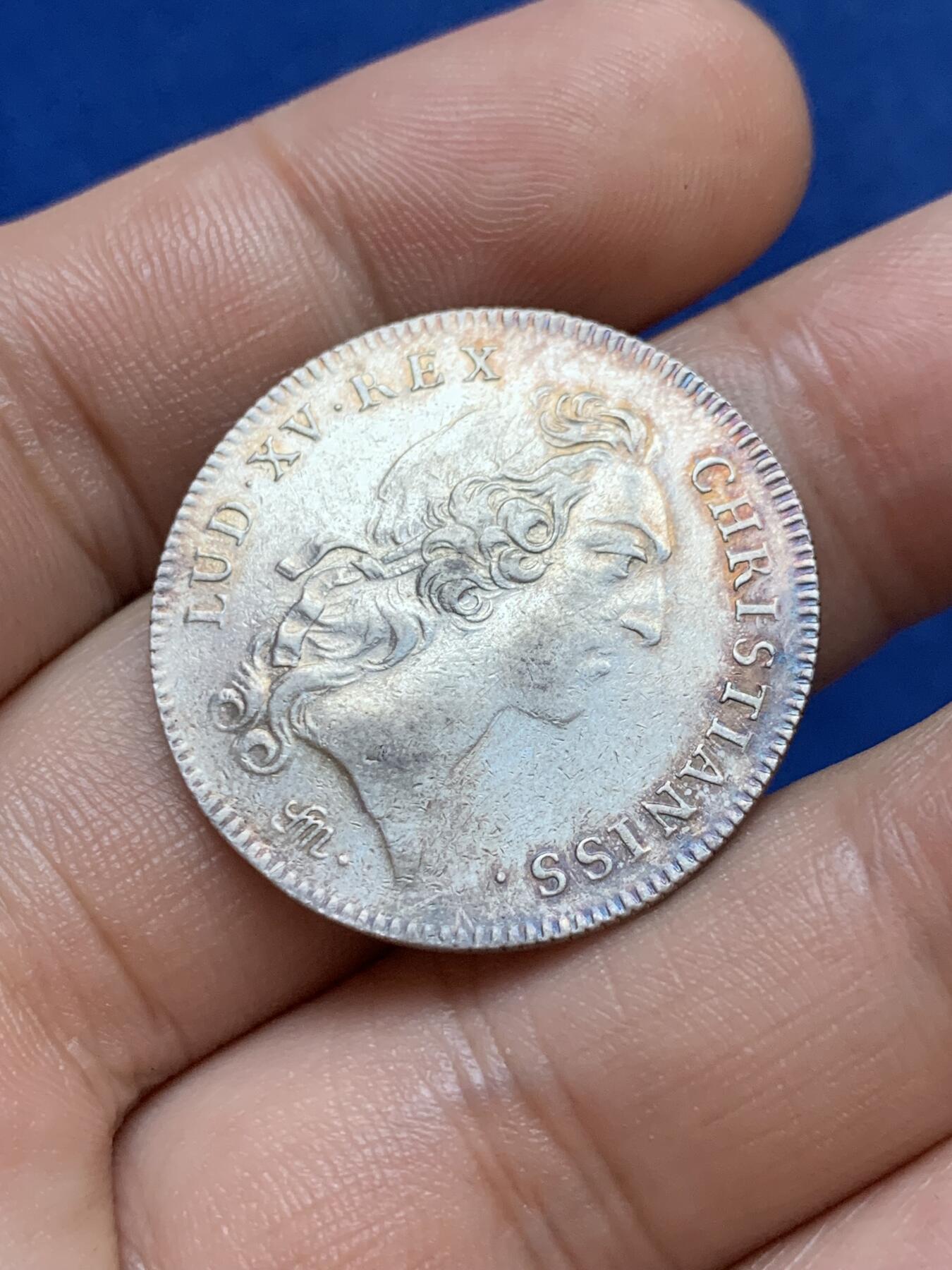 《竞宝斋》第286场-周六， 周日，周一 3场连拍 （全场包邮） 法国路易十五诺曼底学院银质代币 8.58g 29.6mm