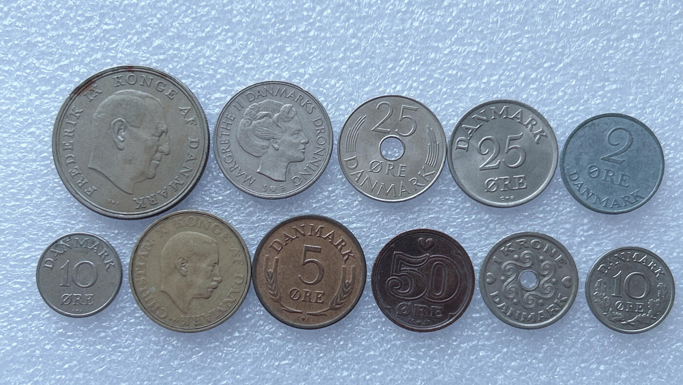 第一海外回流一元起拍收藏 散币专场 第101期 丹麦硬币 11枚