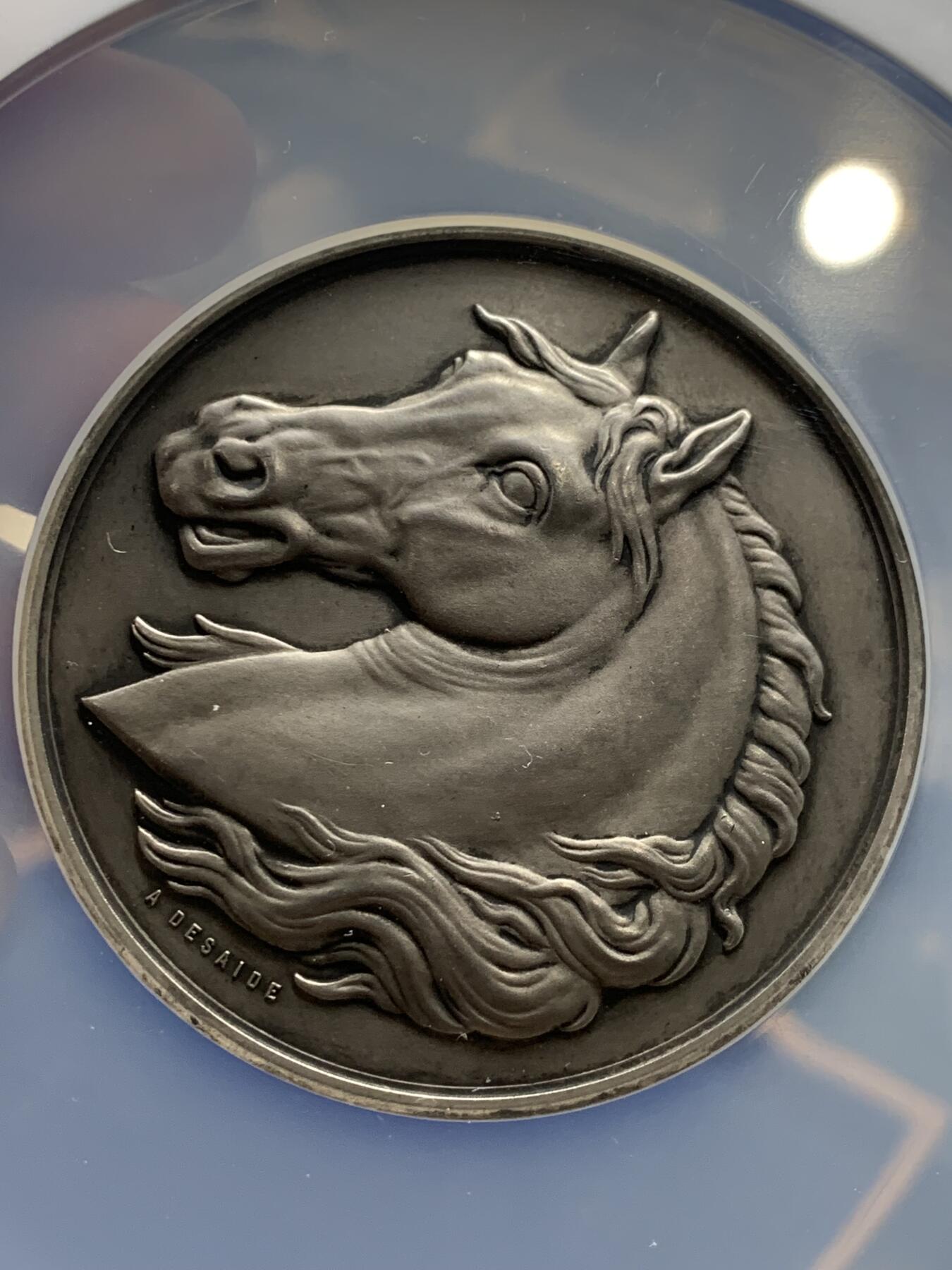 《竞宝斋》第286场-周六， 周日，周一 3场连拍 （全场包邮） NGC MS64 法国 1908 瓦兹省竞赛 大银章 大盒封装