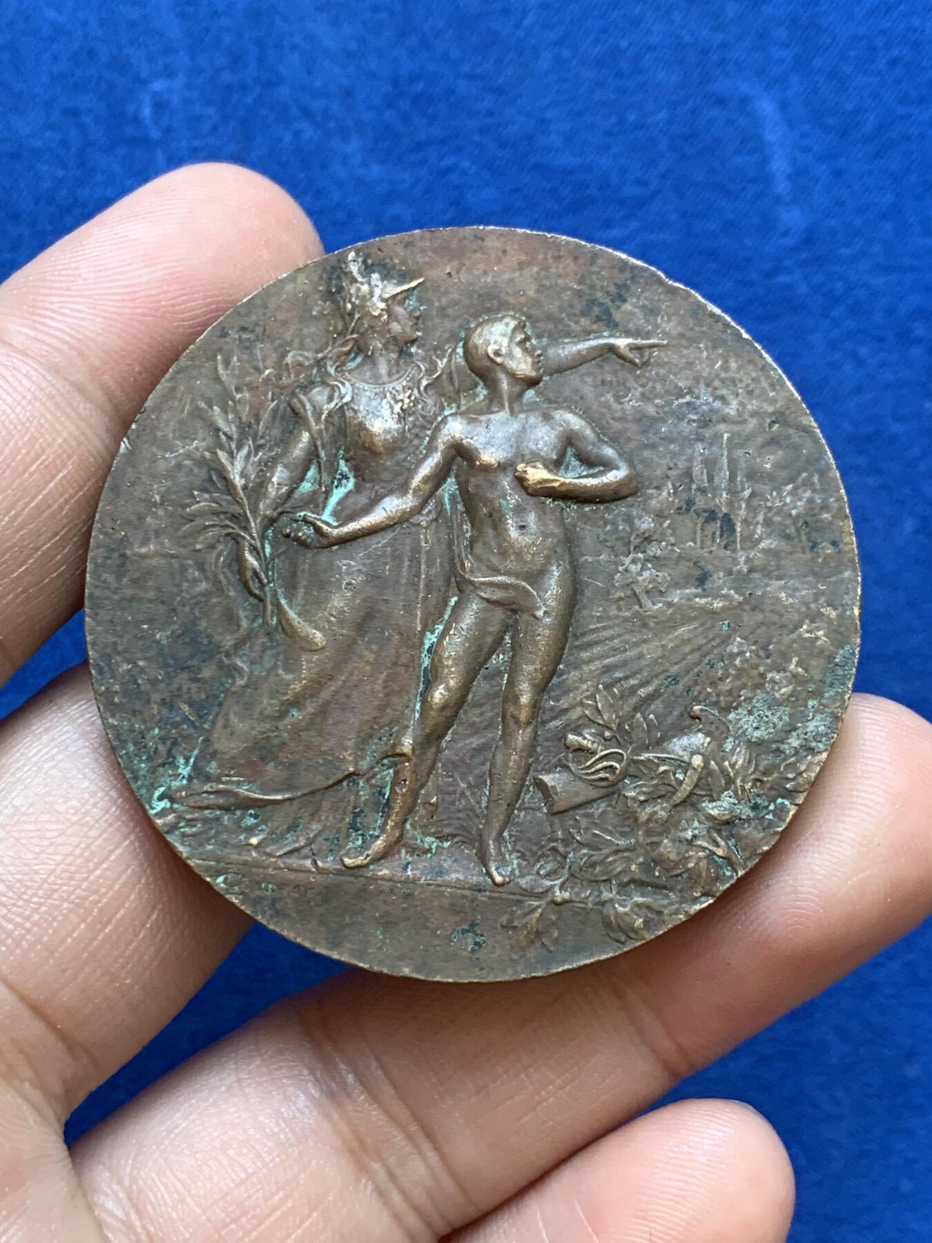 《竞宝斋》第286场-周六， 周日，周一 3场连拍 （全场包邮） 法国射击铜章 61.5g 49.4mm