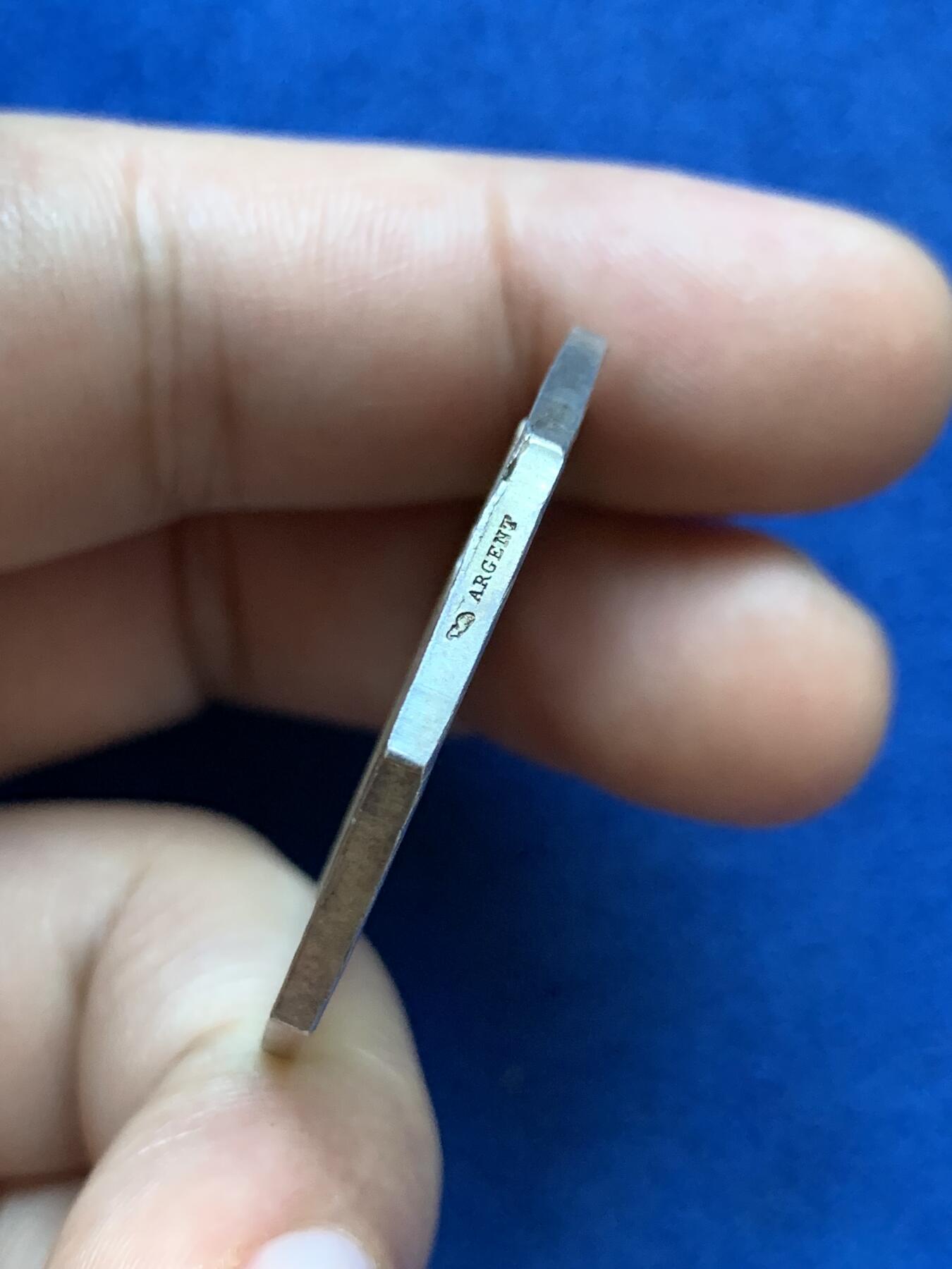 《竞宝斋》第286场-周六， 周日，周一 3场连拍 （全场包邮） 法国1838皇家法令八角银代币 丰饶角边铭 35mm 19.9g