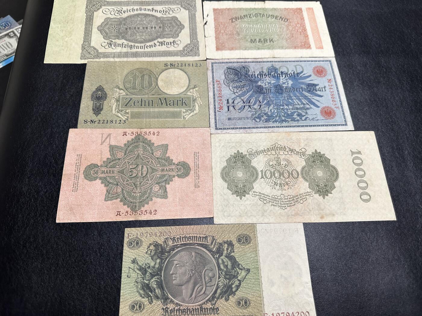 《外钞收藏家》第三百八十八期 德国老版 7张一起 非全新 品相如图