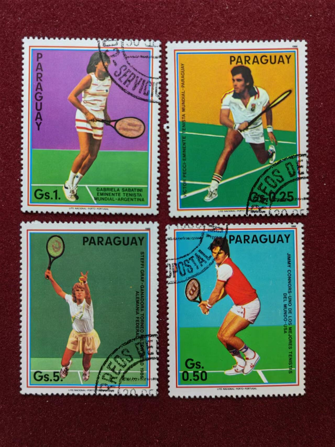 联合阁邮币社™ ——“多国邮票专场”0佣金 巴拉圭1986 网球运动 不全套