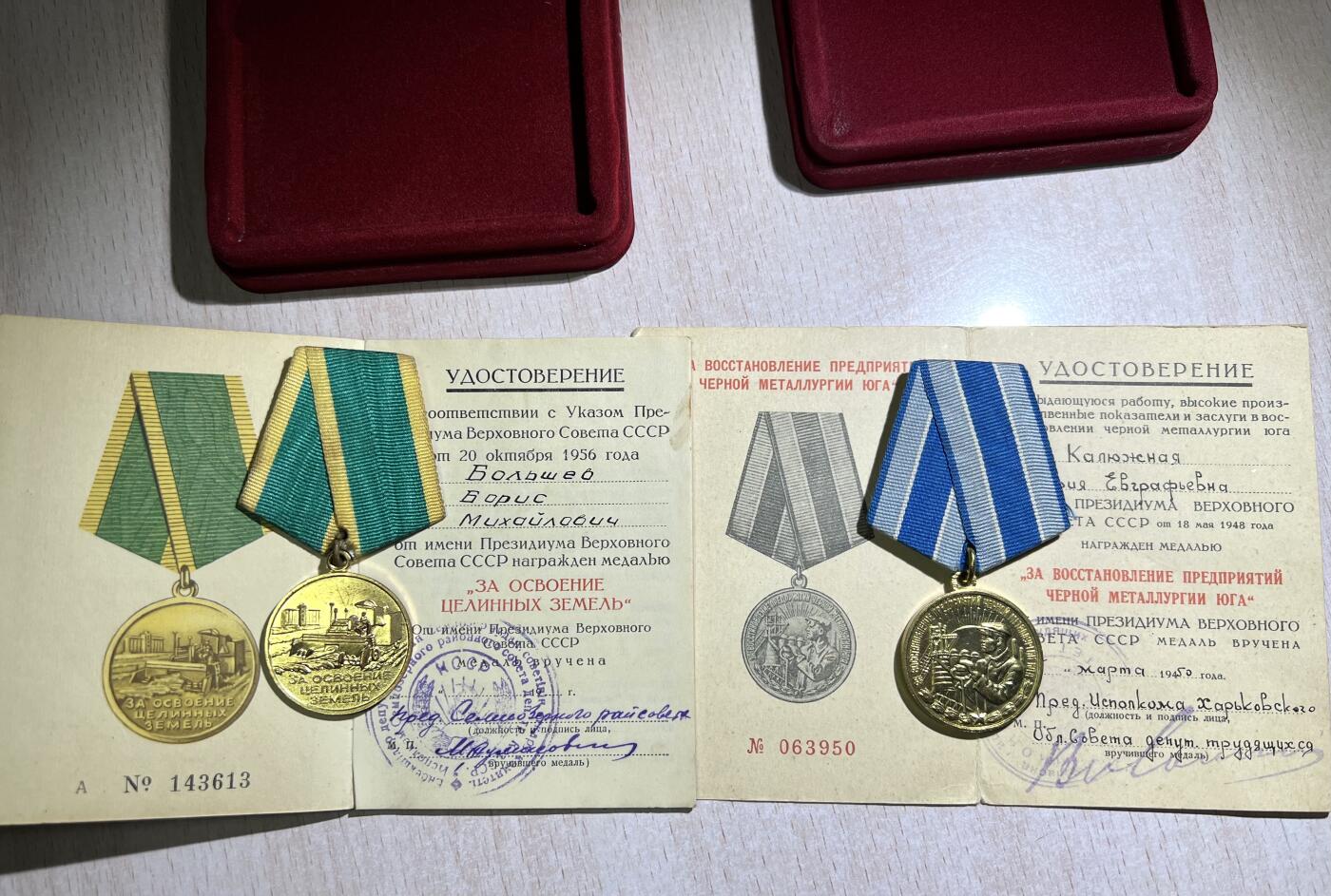 大猫徽章拍卖 第250期 苏联开垦处女地 恢复南方冶金纪念章原盒证一组