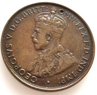  老藏家专场- 大英帝国本土、附属岛国、加拿大、澳大利亚等20240706场次（中拍皆有赠品），每周两拍，可寄存，周日统一发货 - 英属泽西1923年乔治五世老铜币，O上有眼未透