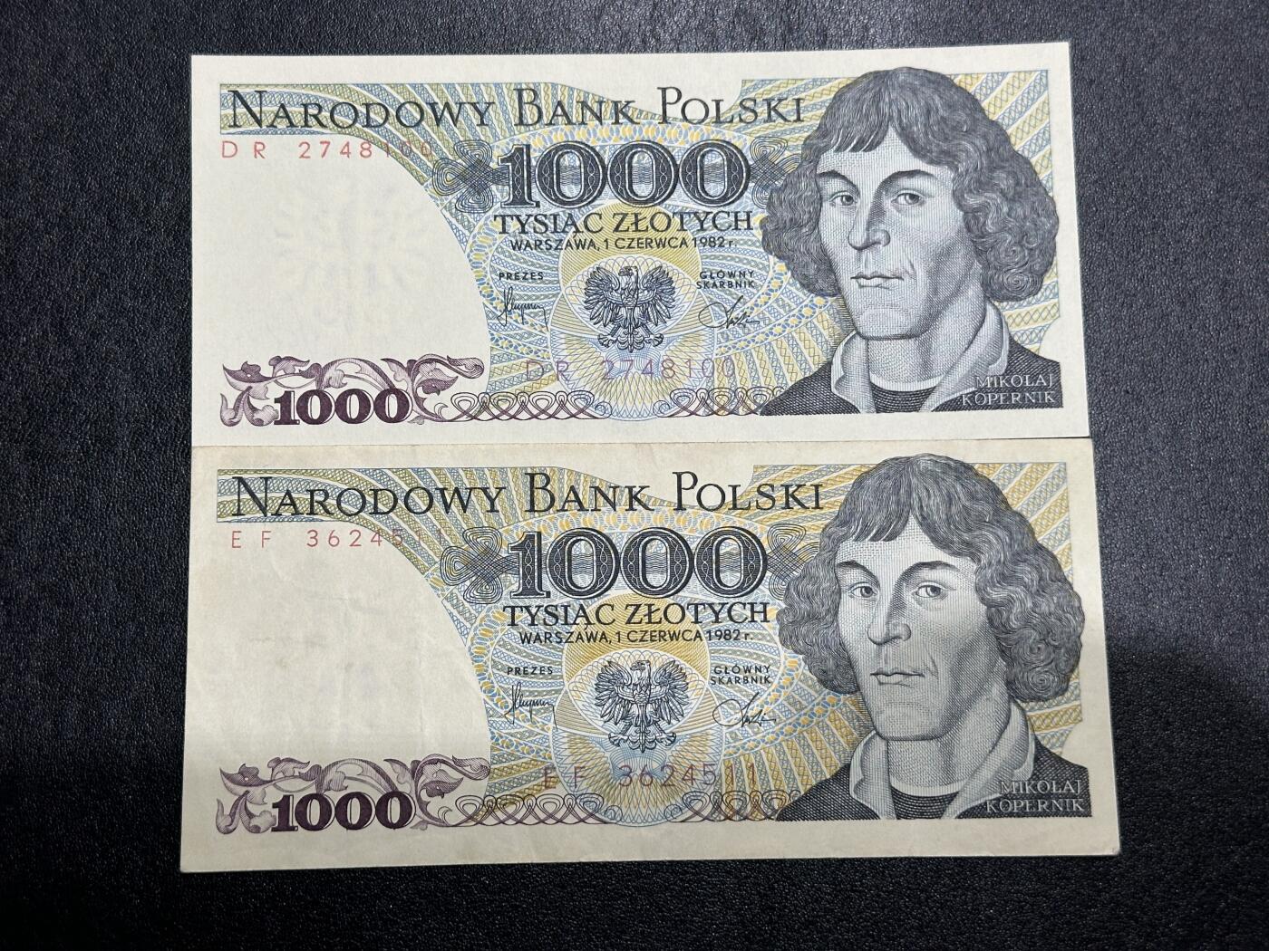 《外钞收藏家》第三百八十九期 1982年波兰1000 两张一起 一新一旧