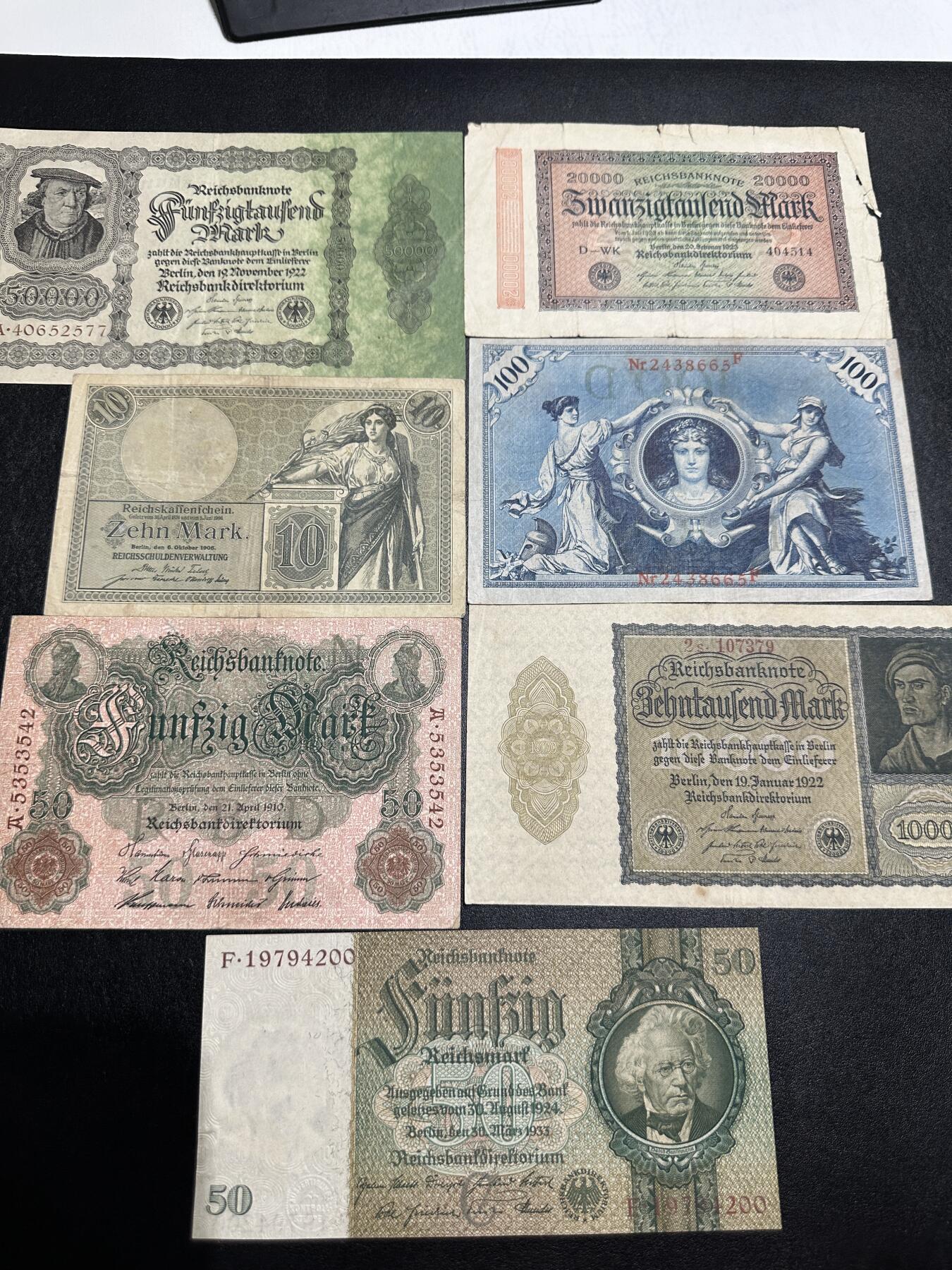 《外钞收藏家》第三百八十八期 德国老版 7张一起 非全新 品相如图