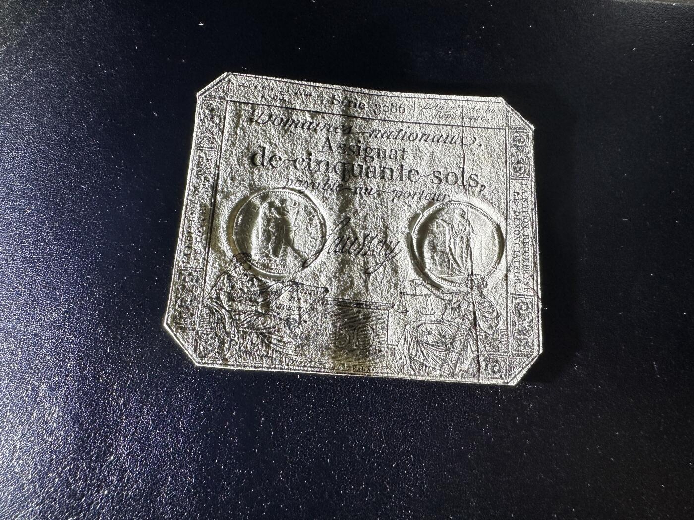 《外钞收藏家》第三百八十八期 1793年法国大革命时期纸币50苏 基本全新