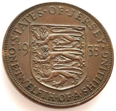  老藏家专场- 大英帝国本土、附属岛国、加拿大、澳大利亚等20240706场次（中拍皆有赠品），每周两拍，可寄存，周日统一发货 - 英属泽西1935年乔治五世老铜币