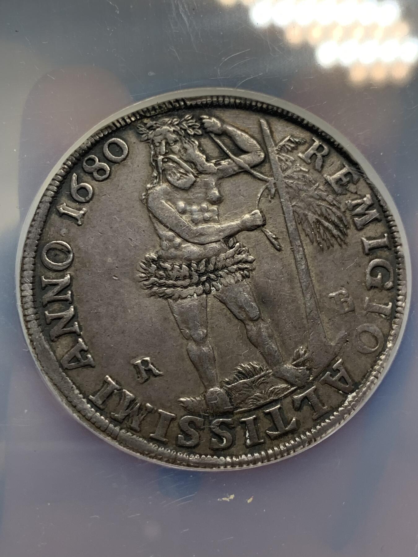 《竞宝斋》第287场-周六， 周日，周一 3场连拍 （全场包邮） NGC AU 德国 1680 布伦瑞克-沃尔芬比特尔公国 野人 泰勒 大银币 细节好 这样的年份现在上海N无法评级了 拍一枚少一枚