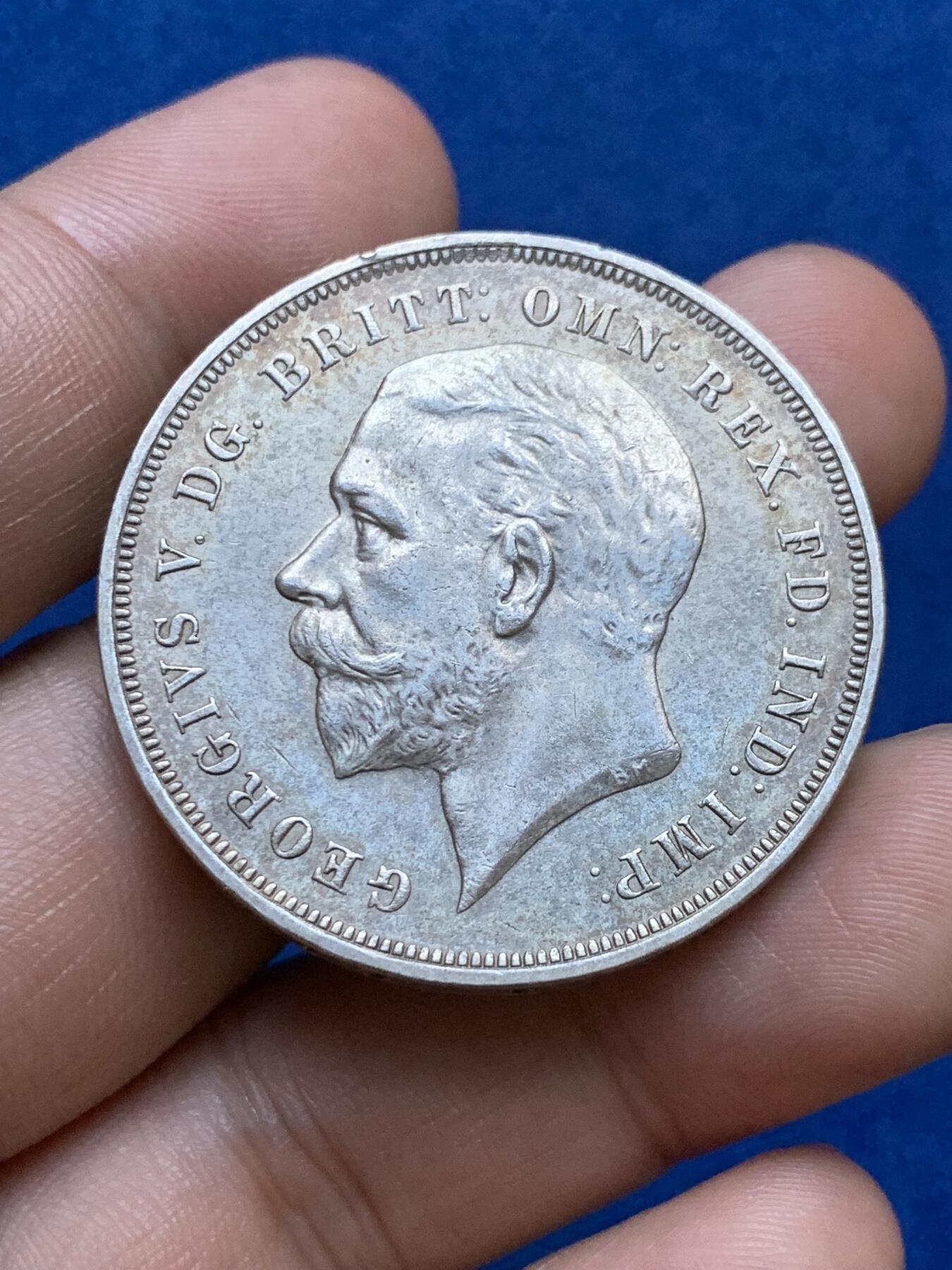 《竞宝斋》第287场-周六， 周日，周一 3场连拍 （全场包邮） 英国1935年乔治五世木马剑1克朗银币