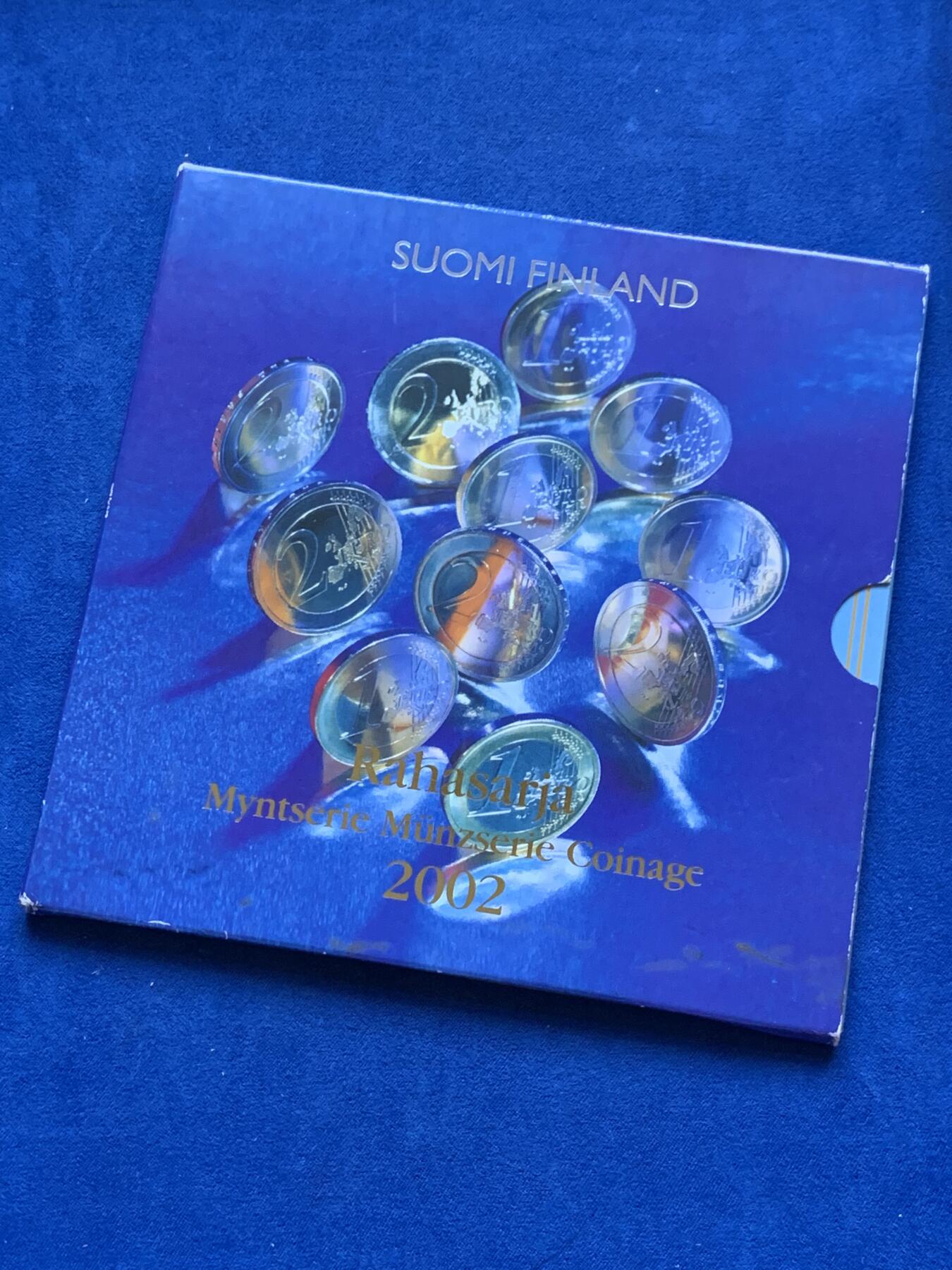 《竞宝斋》第287场-周六， 周日，周一 3场连拍 （全场包邮） 芬兰2002年精制套币 狮子不拿刀 少见欧元品种