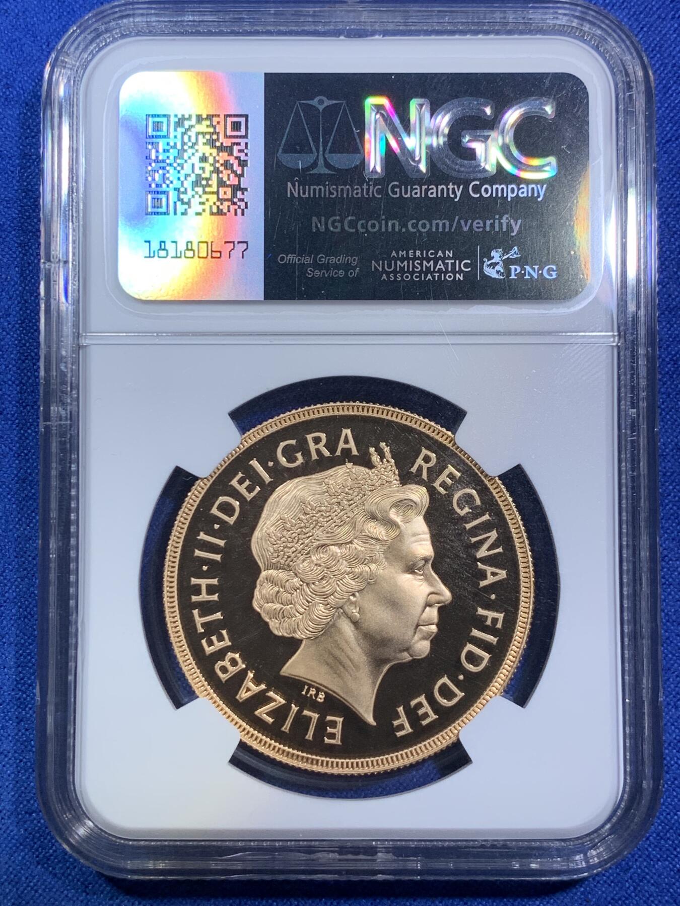 《竞宝斋》第287场-周六， 周日，周一 3场连拍 （全场包邮） NGC PF70UC 英国 1999年 5Sov 英镑 马剑金币 少见满分 39.94克 大金币 近几年上拍越来越少 大部分都在藏家手里 仅铸造991枚 2021 2003年满分成交记录3600美金