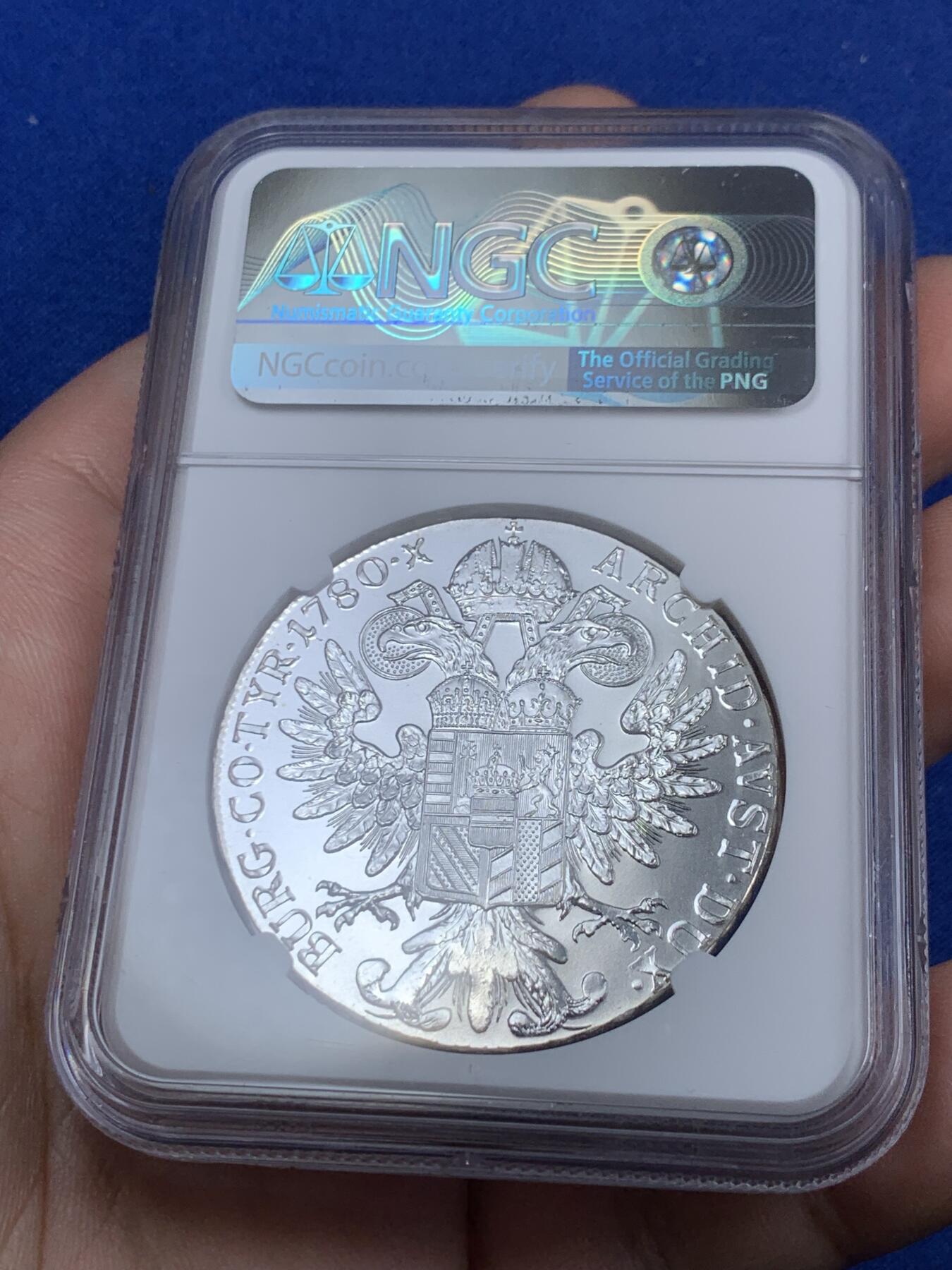 《竞宝斋》第287场-周六， 周日，周一 3场连拍 （全场包邮） NGC MS67 奥地利1780 后铸版 大奶妈玛丽亚·特蕾莎皇后1泰勒银币