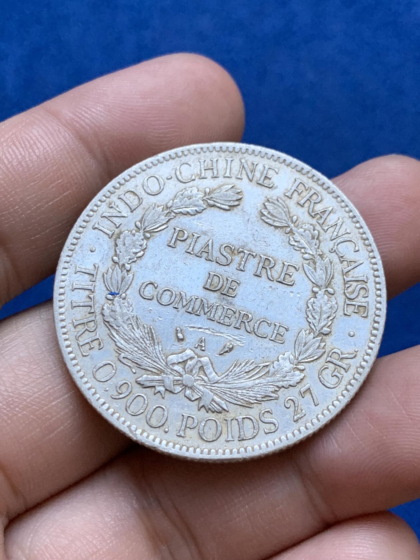 《竞宝斋》第287场-周六， 周日，周一 3场连拍 （全场包邮） 法属印支1910年坐洋银元 少见年份