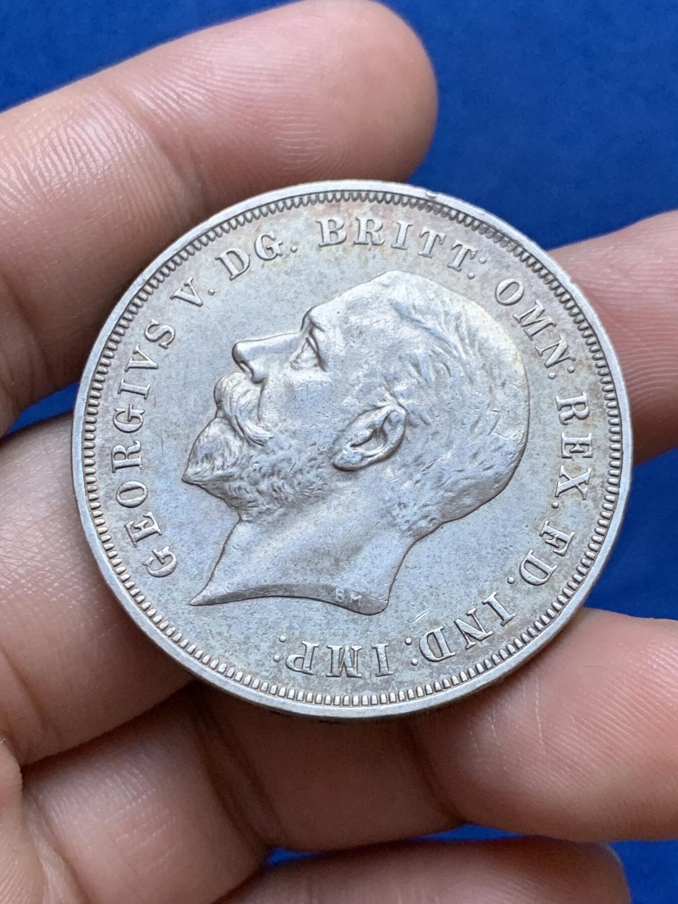 《竞宝斋》第287场-周六， 周日，周一 3场连拍 （全场包邮） 英国1935年乔治五世木马剑1克朗银币