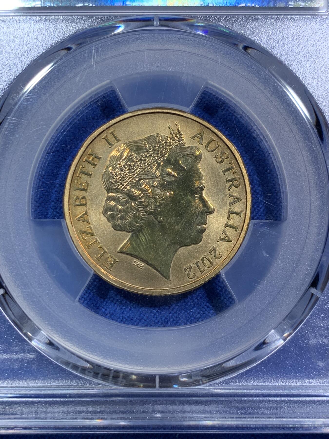 《竞宝斋》第287场-周六， 周日，周一 3场连拍 （全场包邮） PCGS金盾 MS66 澳大利亚2012年苏门答腊虎1元彩色铜币