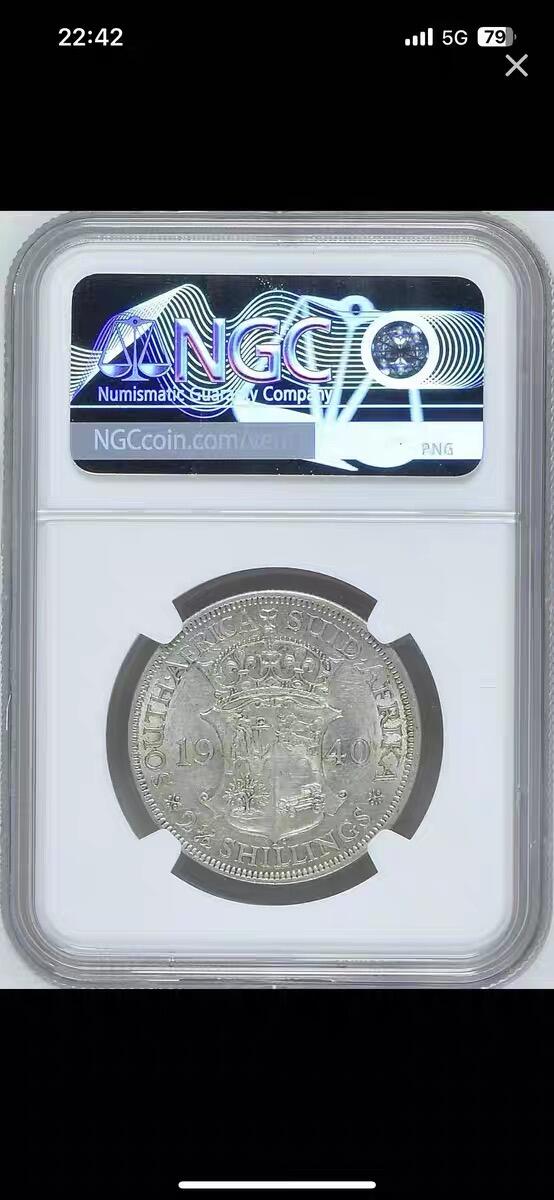NGC-AU55英属南非1941年【1940年】2-1/2先令银币