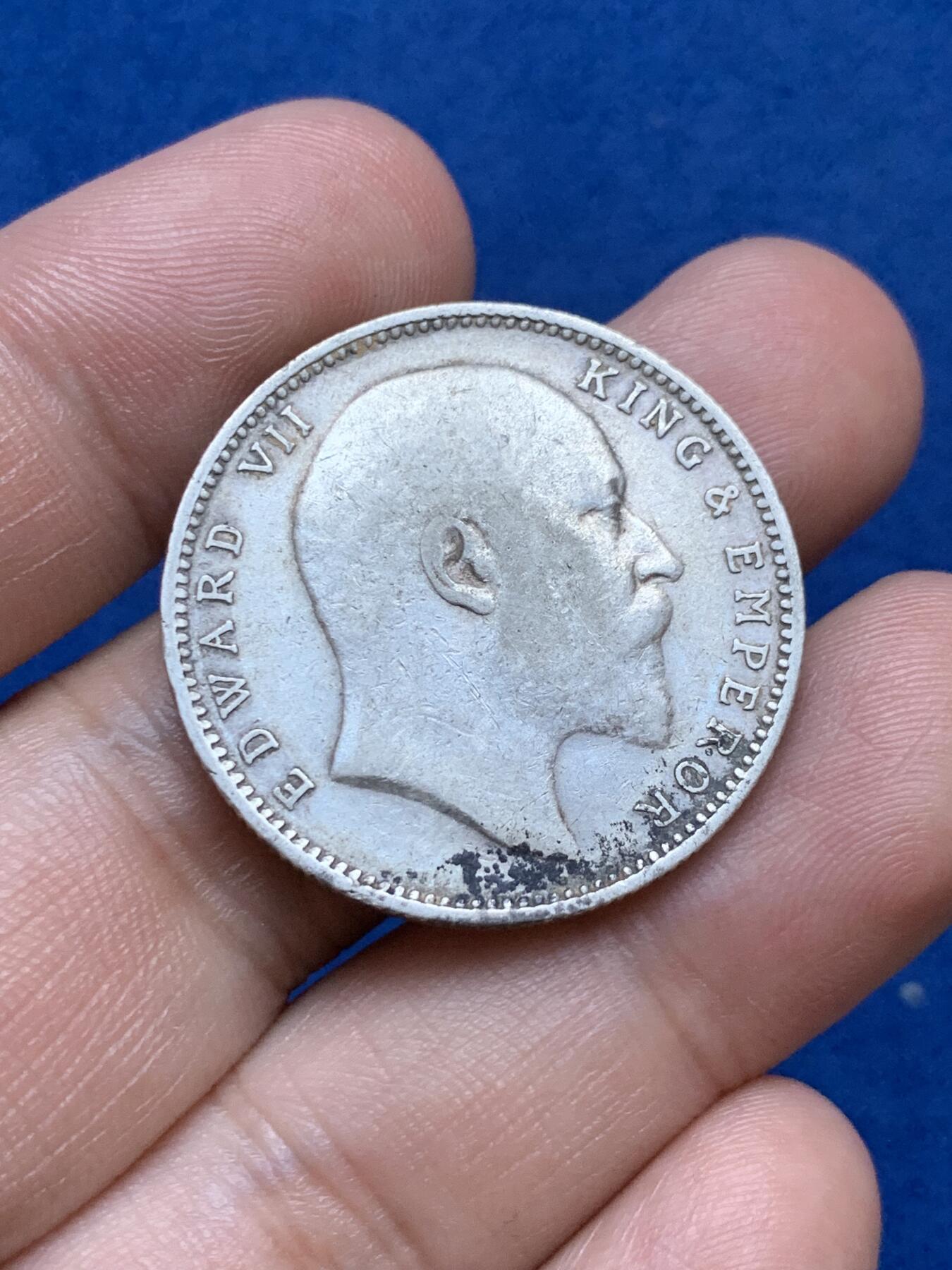 《竞宝斋》第287场-周六， 周日，周一 3场连拍 （全场包邮） 印度1903年爱德华七世1卢比 917银 11.7克