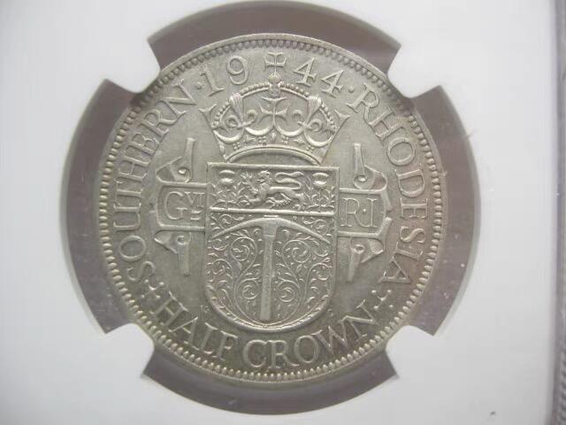 NGC-XF45英属南罗德西亚1944年1/2克朗大银币