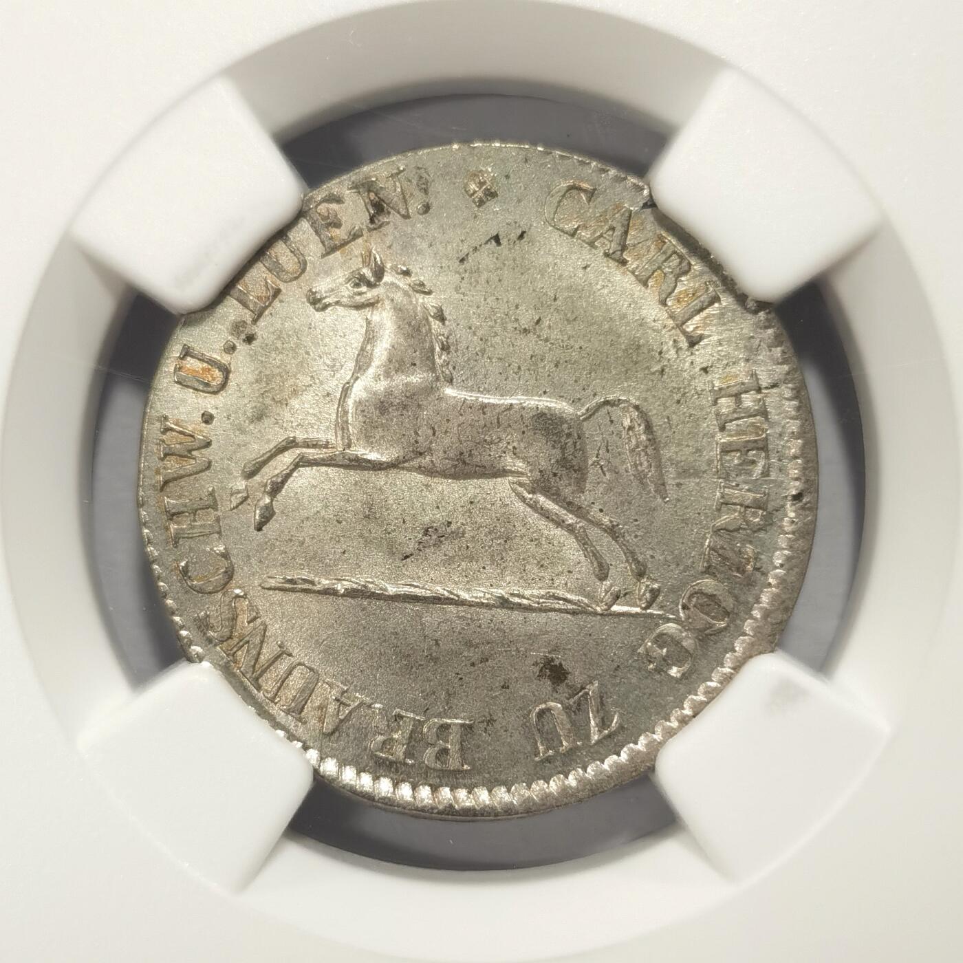 博洋堂世界钱币拍卖第084期（全场包邮） NGC MS64 亚军分！德国布伦瑞克1829年奔马1/12泰勒银币