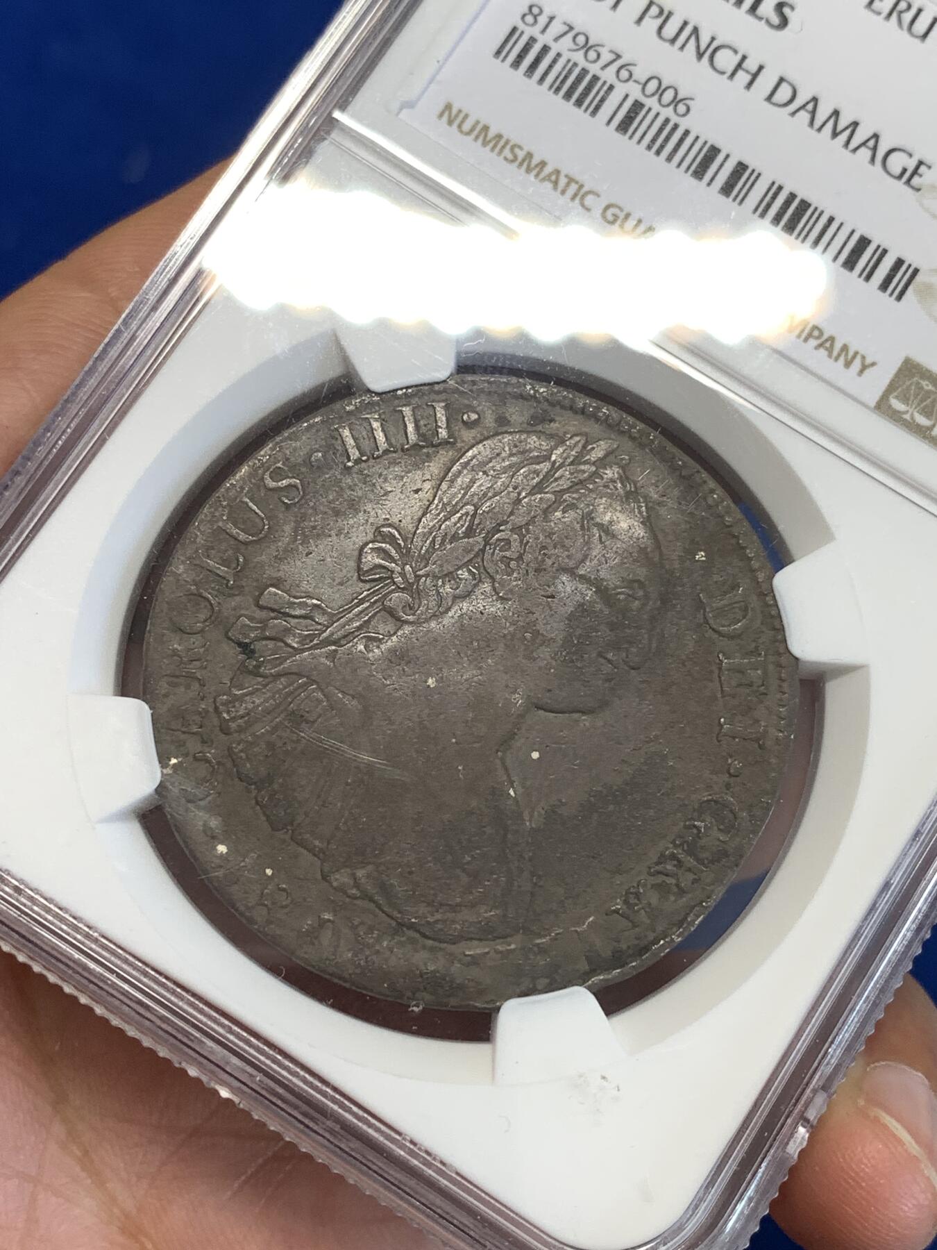 《竞宝斋》第287场-周六， 周日，周一 3场连拍 （全场包邮） NGC VFD 秘鲁1804年卡四双柱 包浆入骨