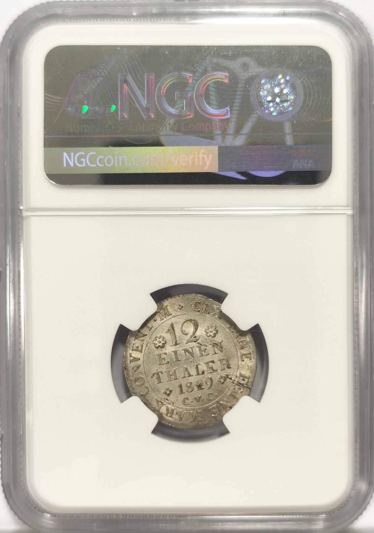 博洋堂世界钱币拍卖第084期（全场包邮） NGC MS64 亚军分！德国布伦瑞克1829年奔马1/12泰勒银币