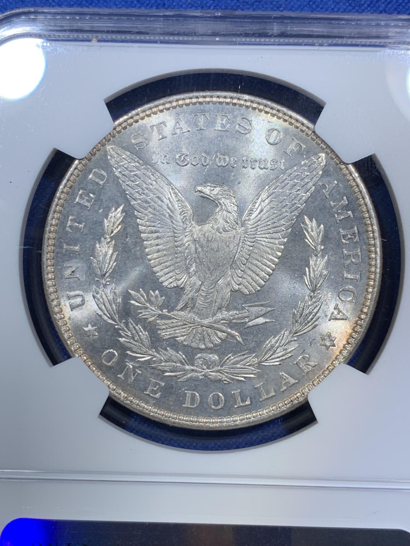 《竞宝斋》第287场-周六， 周日，周一 3场连拍 （全场包邮） NGC MS63 美国1887年摩根银币