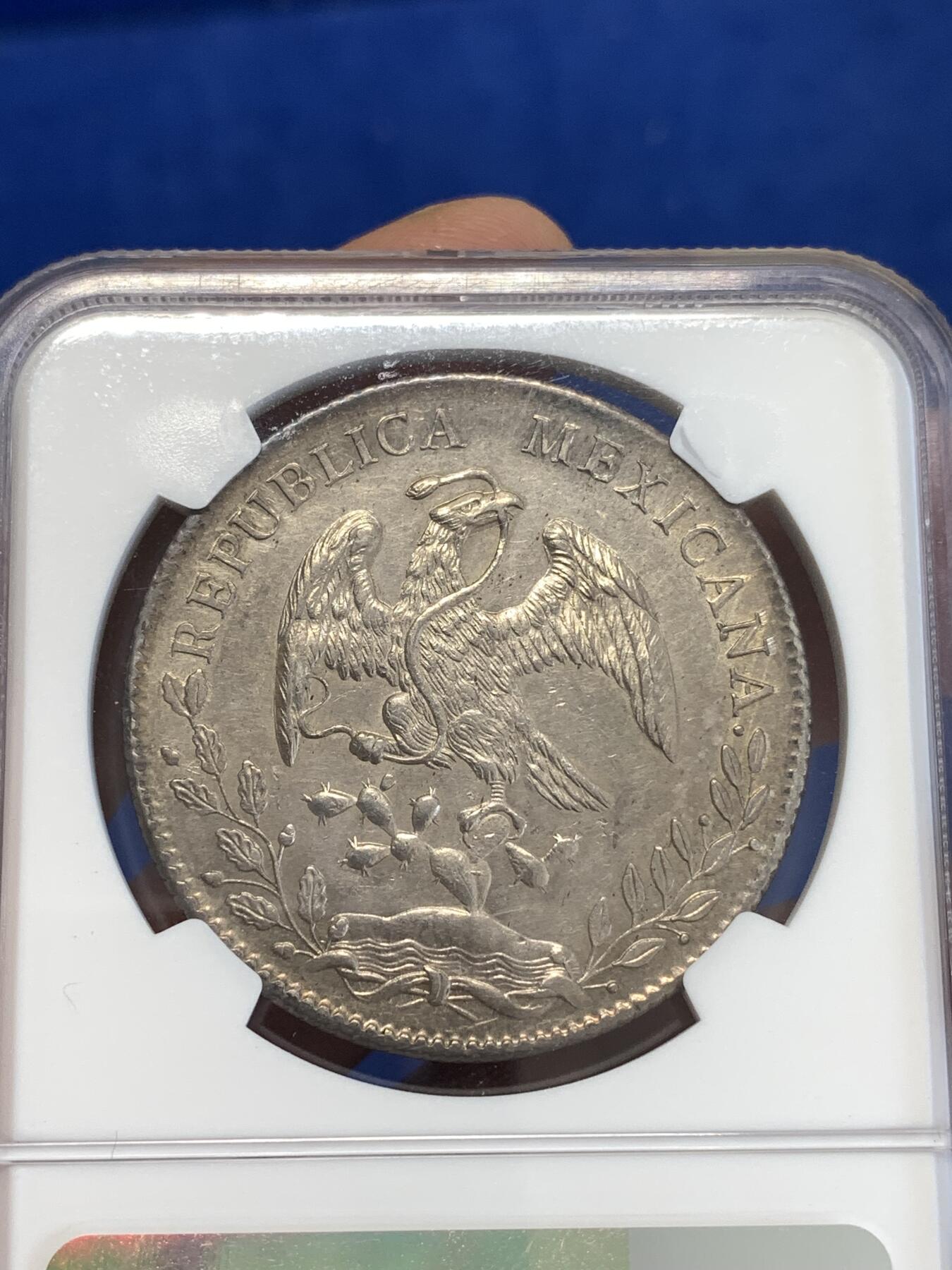 《竞宝斋》第287场-周六， 周日，周一 3场连拍 （全场包邮） NGC MS61 墨西哥1891年8R花边鹰洋 少见厂 包浆和光度都非常好