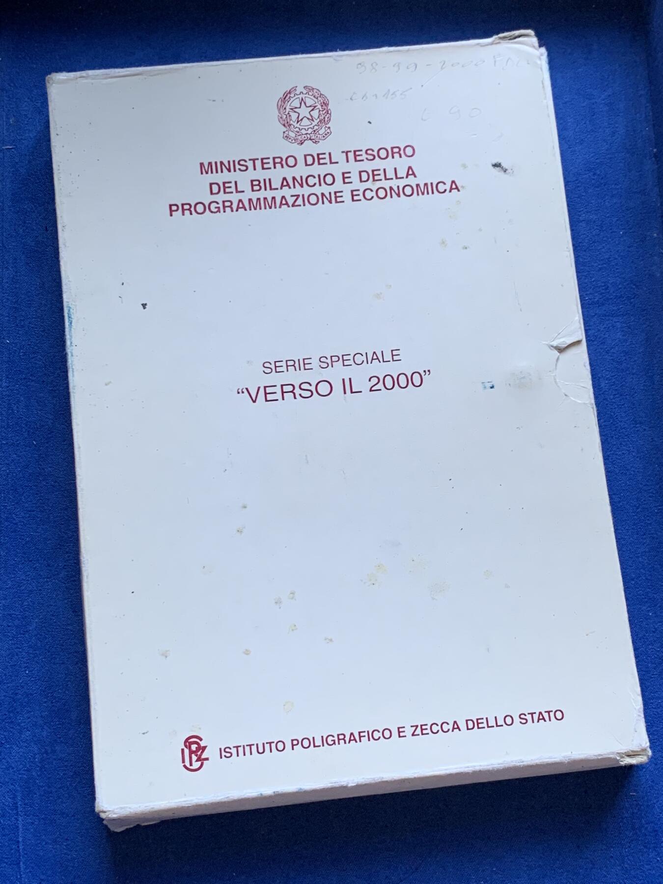 《竞宝斋》第287场-周六， 周日，周一 3场连拍 （全场包邮） 意大利6枚装纪念套币 1998年2000里拉两枚+1999年5000里拉两枚+2000年10000里拉两枚 纪念里拉 全品盒证全