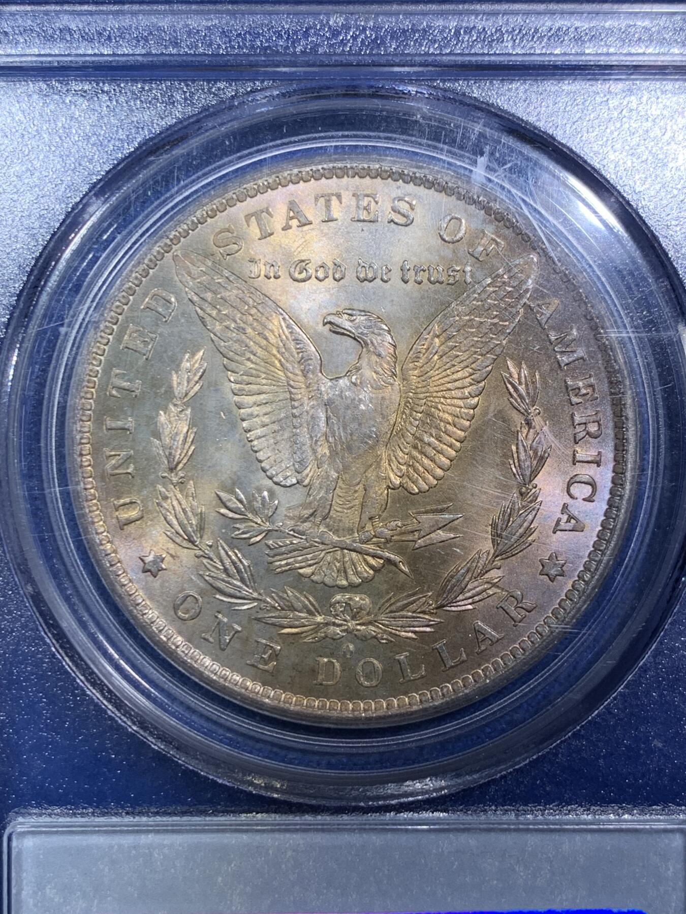 《竞宝斋》第287场-周六， 周日，周一 3场连拍 （全场包邮） PCGS MS63 美国1883年摩根银币O版   PC盒老白盒严评无官网图。