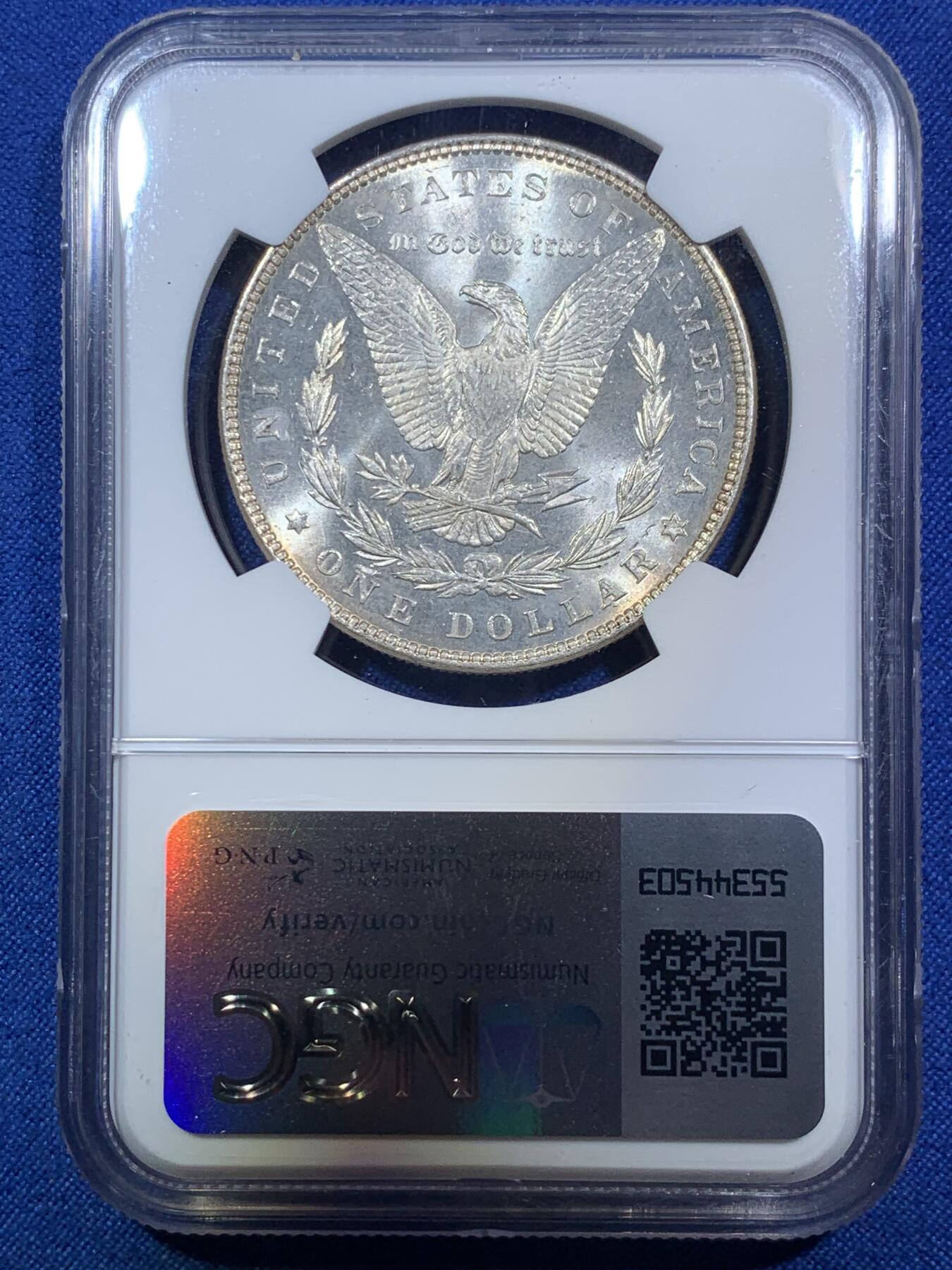 《竞宝斋》第287场-周六， 周日，周一 3场连拍 （全场包邮） NGC MS63 美国1887年摩根银币