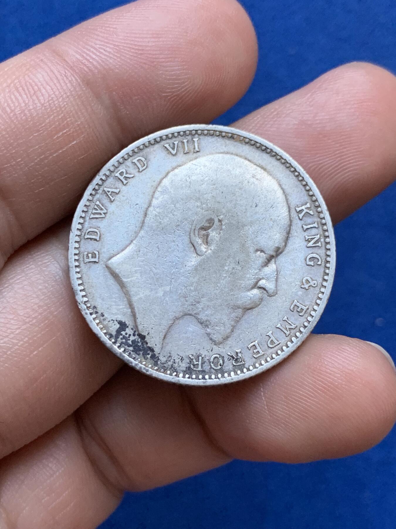 《竞宝斋》第287场-周六， 周日，周一 3场连拍 （全场包邮） 印度1903年爱德华七世1卢比 917银 11.7克