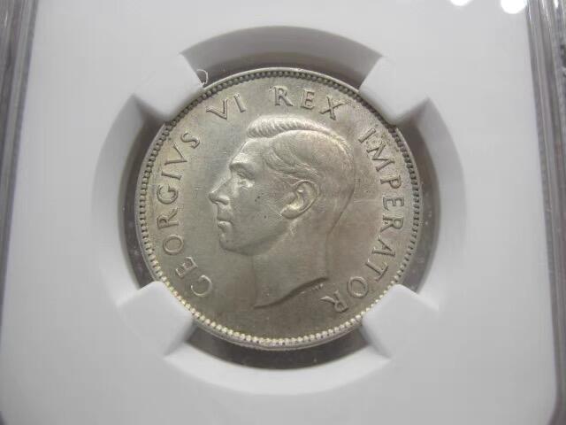 NGC-AU58英属南非1942年2先令银币