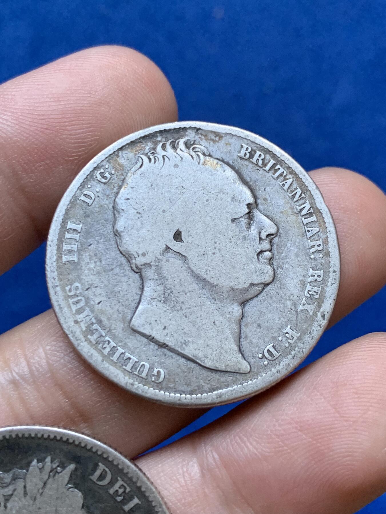 《竞宝斋》第287场-周六， 周日，周一 3场连拍 （全场包邮） 两枚一组 英国半克朗银币 1816年乔治三世牛头版+1836年威廉四世