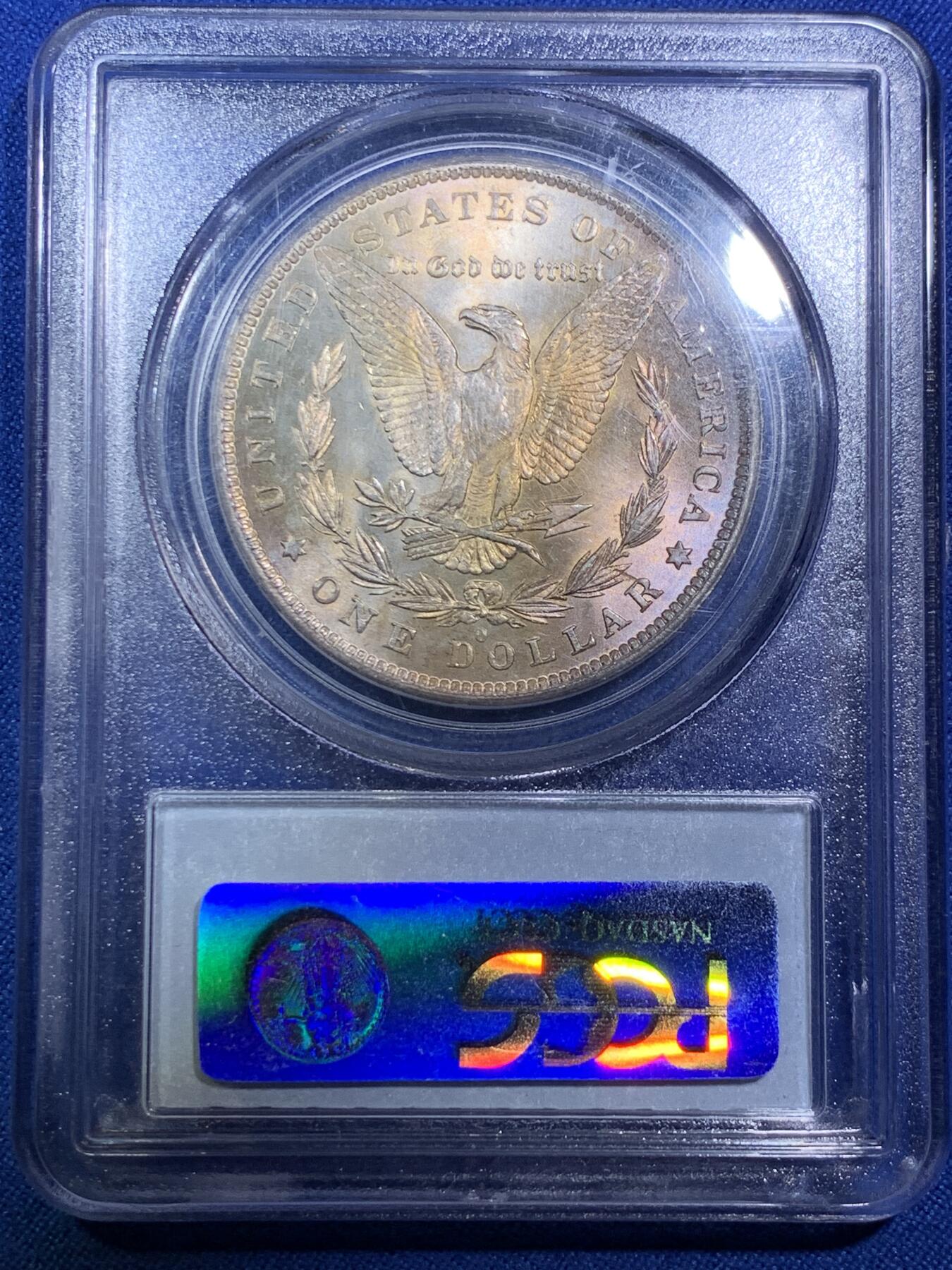 《竞宝斋》第287场-周六， 周日，周一 3场连拍 （全场包邮） PCGS MS63 美国1883年摩根银币O版   PC盒老白盒严评无官网图。