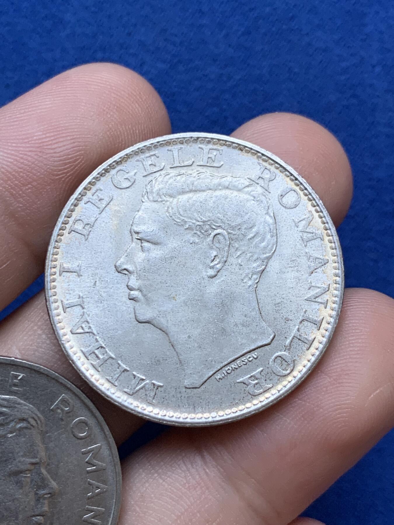 《竞宝斋》第287场-周六， 周日，周一 3场连拍 （全场包邮） 两枚一组 罗马尼亚1944年500列伊银币+1944年100列伊镍币