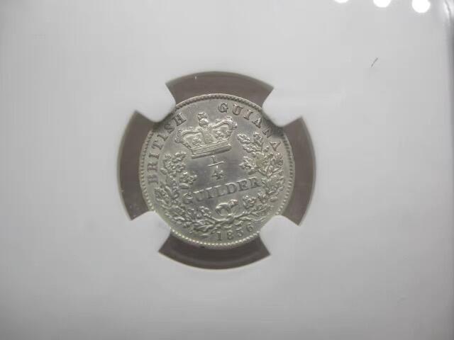 NGC-AU英属圭亚那1836年1/4盾银币