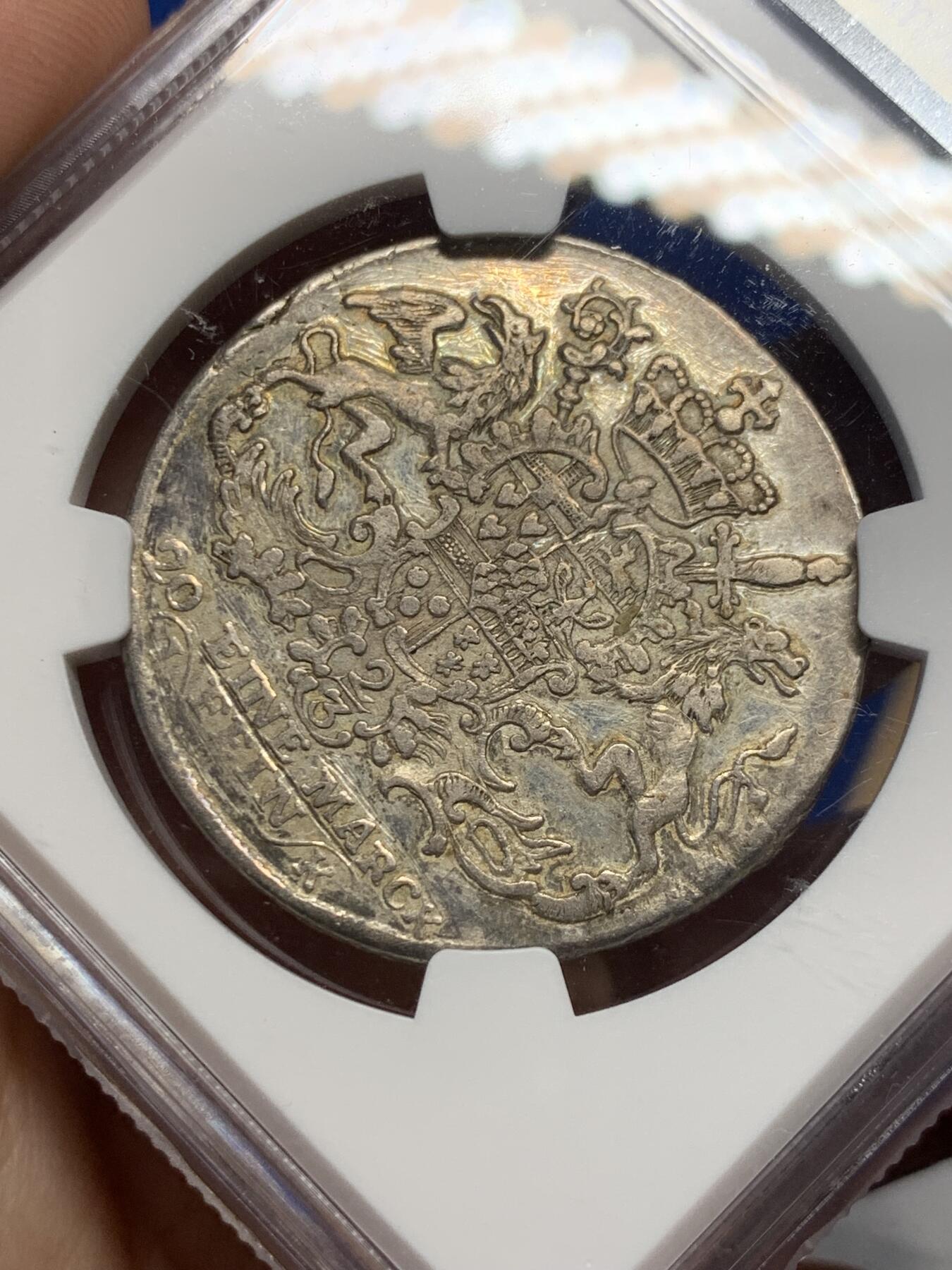 《竞宝斋》第287场-周六， 周日，周一 3场连拍 （全场包邮） NGC AU 德国 1764 明斯特主教区 柯尼塞克 2/3泰勒银币 稀少品种 该年份银币最大面值