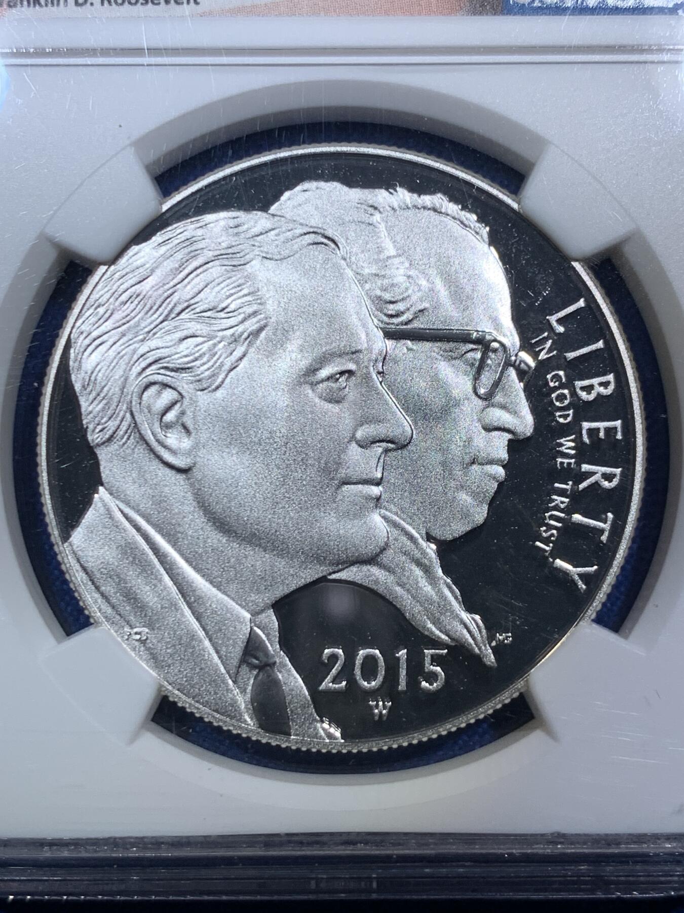 《竞宝斋》第287场-周六， 周日，周一 3场连拍 （全场包邮） NGC PF69UC 美国2015年畸形儿基金会1美元精制银币 克劳斯2017年获奖币 最富激情币 PROOF精制币 币面清爽干净又漂亮 打制精美