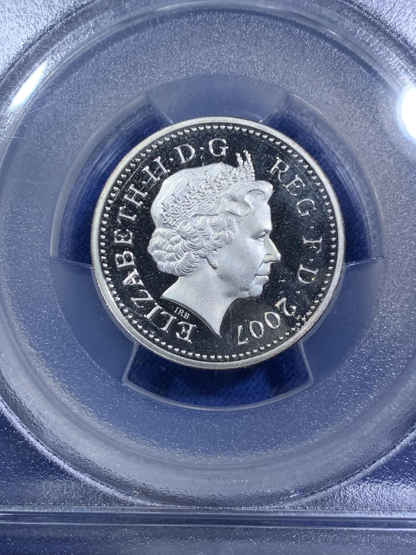 《竞宝斋》第287场-周六， 周日，周一 3场连拍 （全场包邮） PCGS金盾 PR69DCAM 英国2007年盖茨黑德千禧桥1镑精制加厚银币